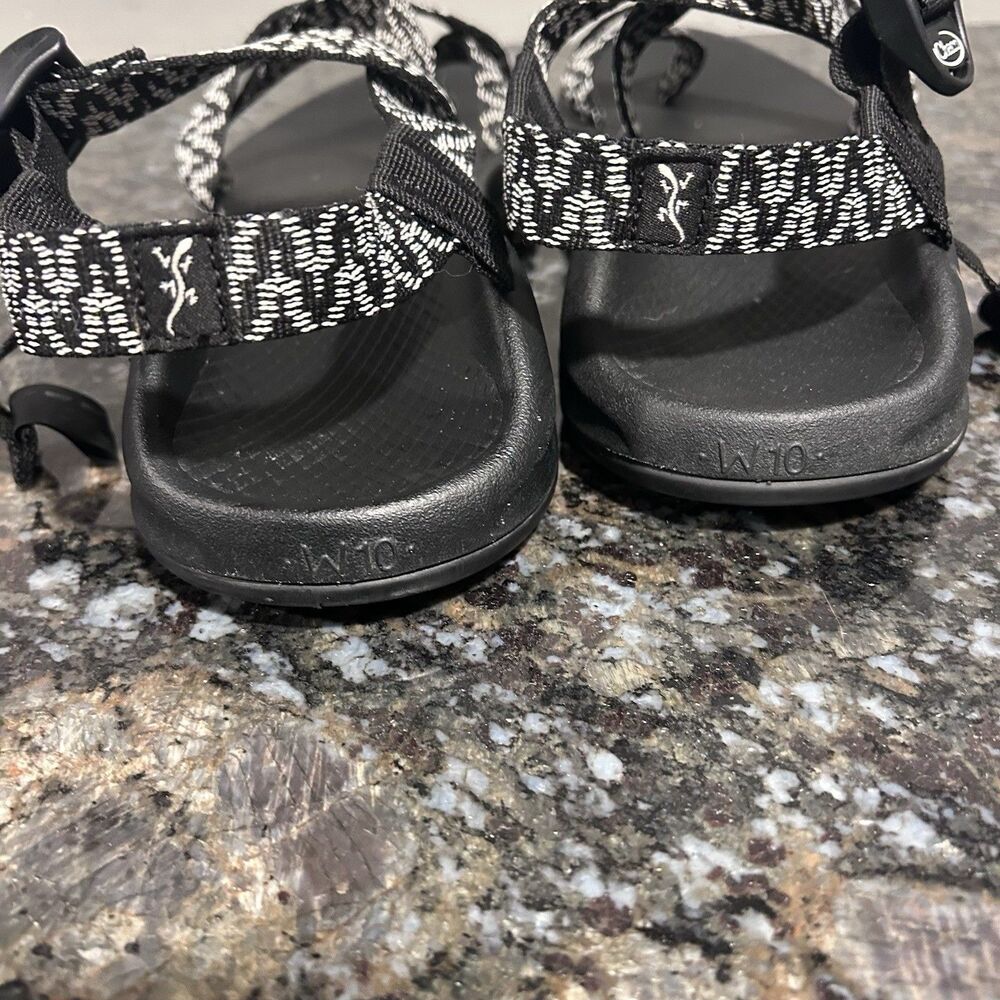 Chaco Z Boulder 2 Strappy Sandals Black White Women's 10 - Picture 5 of 7